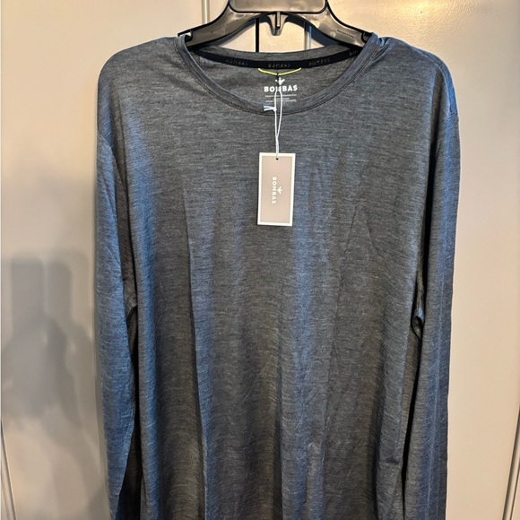 NWT Bombas Men's black Long Sleeve Shirt Merino Wool XL - Picture 1 of 5